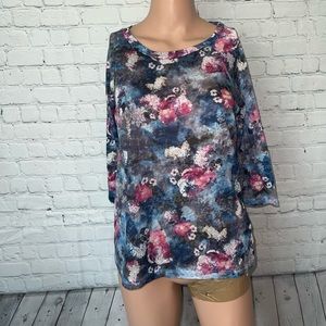 RIG utility clothing blue & pink floral shirt size M